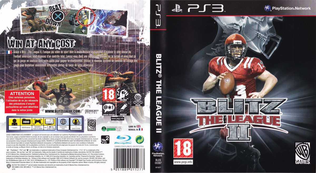 Blitz The League II box art for Playstation 3